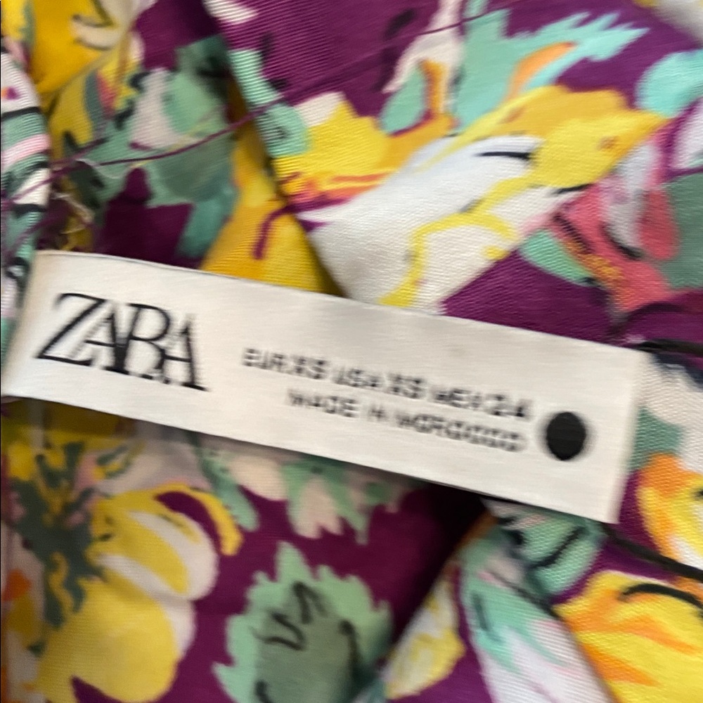 Zara The Bianca Bermuda Multicolor Floral size XS brand new inseam 10”waist 26” - Picture 6 of 12
